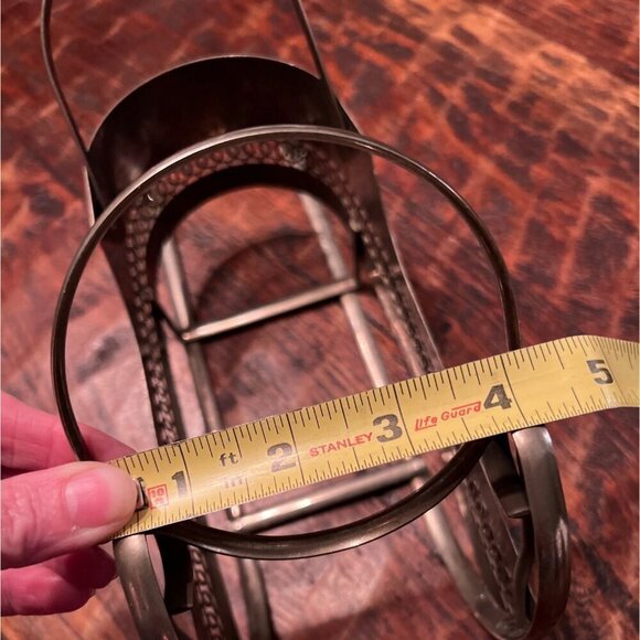Vintage Hammered Metal Decorative Sleigh Wine Holder - Picture 6 of 7